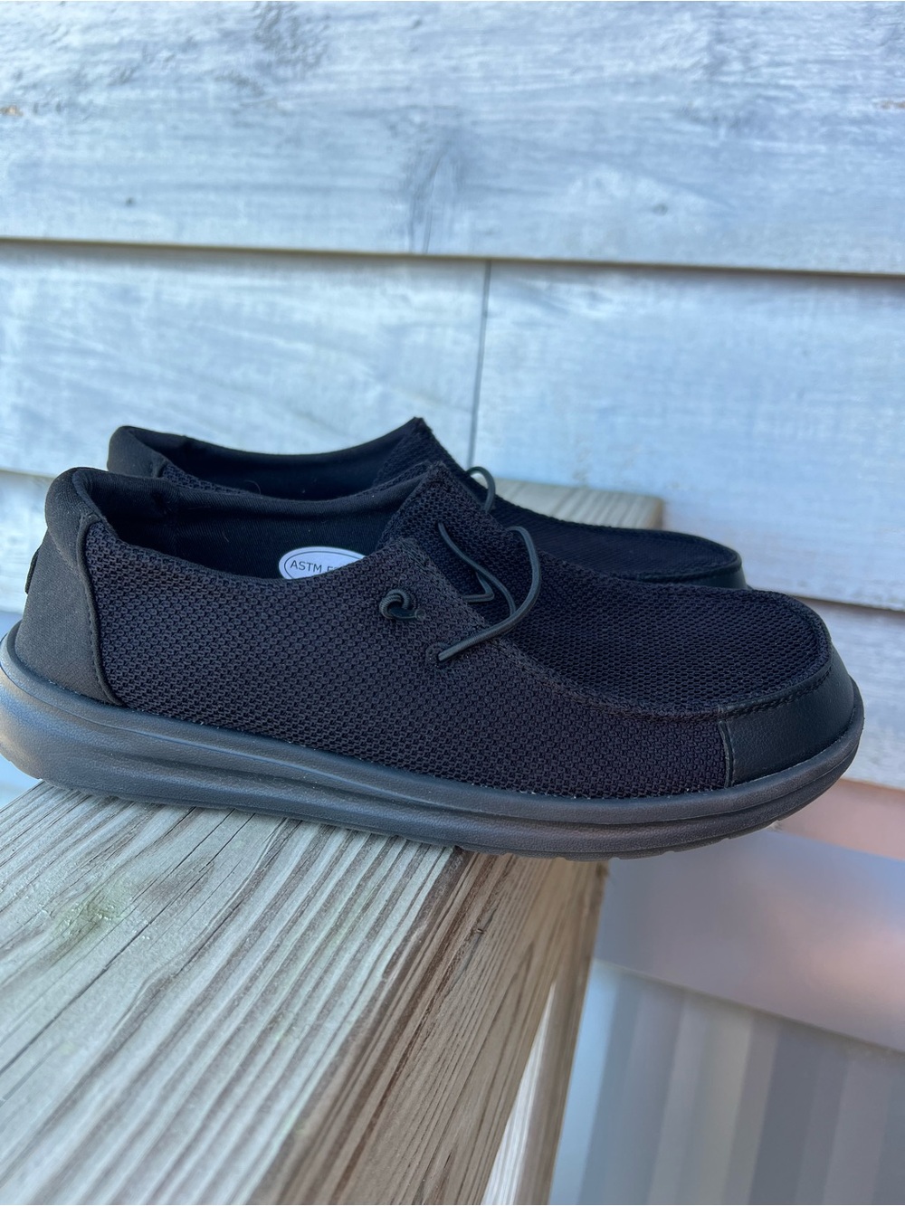 Hey Dude Wendy Work CE Womens Size 9  Slip On Loafers Shoes Black